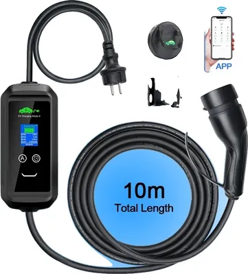 Obrázek produktu pro Přenosná nabíječka pro elektromobily, nastavitelné možnosti napájení, inteligentní ovládání aplikací, 3,6 kW APP 10M