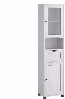 Produktbild von VASAGLE Badezimmerschrank, offenes Fach, Glastür,  mit höhenverstellbare Ablagen