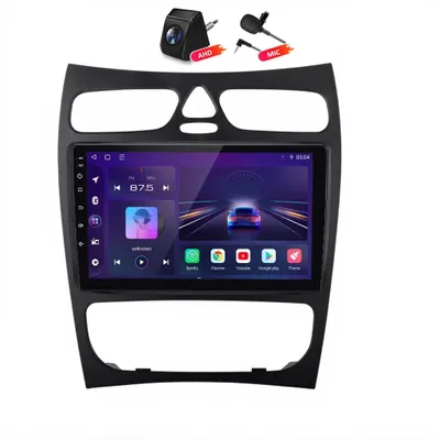 Productafbeelding van Android autoradio met achteruitrijcamera voor Mercedes-Benz CLK W209 C209, met CarPlay, Android Auto, GPS-navigatie, 6+128GB opslag, 4G LTE, WIFI, RDS, stuurwielbediening, BT, DAB+ en een 9-inch scherm