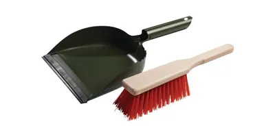 Image de Set de pelle à poussière avec poignée en métal Métal, feuille laquée LxB1 Balayette et 1 pelle à poussière