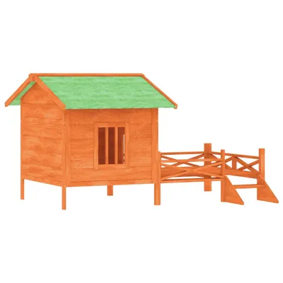 Zdjęcie produktu dla vidaXL Buda dla psa brązowa 159x120x88,5 cm lite drewno sosnowe