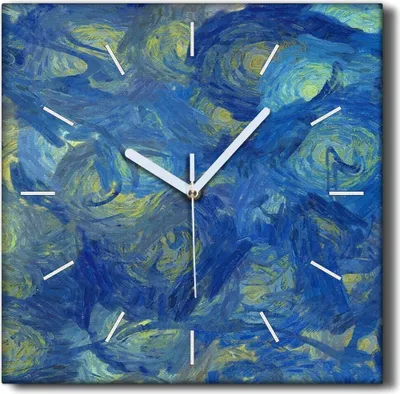 Produktbild von Coloray Hodiny Unikátní 30x30 cm  Tiché hodiny Pro obývací pokoj a kuchyň Nástěnné hodiny Plátno Černé ručičky hodin - Impresionistické kruhy