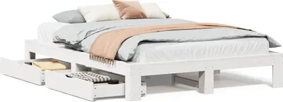Immagine prodotto di vidaXL Letto in legno massiccio senza materasso bianco 140x200 cm legno di pino