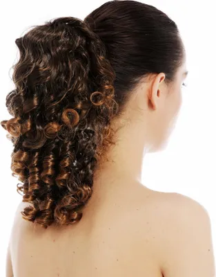 Produktbild von WIG ME UP Pferdeschwanz Zopf Spiral-Locken voluminös Braun Blond gesträhnt SC-31-4T27