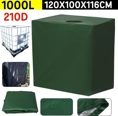 Obrázok produktu pre Kryt IBC nádrže, krycia plachta pre nádrž na vodu 1000L, ochranný kryt ochranný kryt vhodný pre IBC nádrž na dažďovú vodu 120x100x116cm, zelená