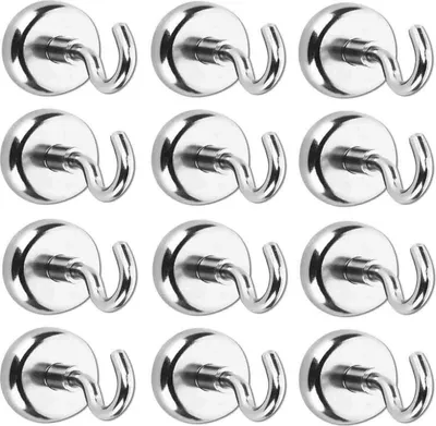 Produktbild von Starker Magnet 12er Pack, 16mm Magnethaken Für Schlüssel Und Taschen Mit Anti-Rutsch Design Für Wohnmobil Und Reise