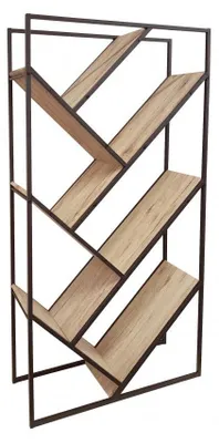 Image de Bibliothèque design en quinquonce - L 80 x l 30 x H 160 cm - Beige