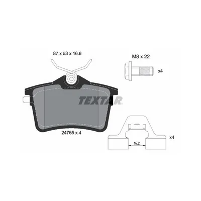 Produktbild von Textar Bremsbeläge hinten für Citroen Berlingo Peugeot 308 + SW Partner