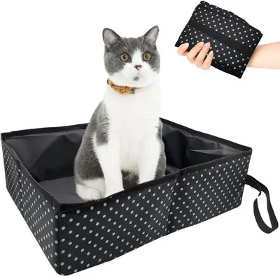 Produktbild von Reisekatzenkörbchen, faltbar, 40x30x13 cm - Wasserdicht - Leicht zu reinigen - Ideal für Reisen