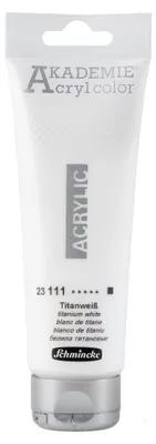 AKADEMIE Acrylfarbe Titanweiß 120 ml Tube, Künstlerqualität