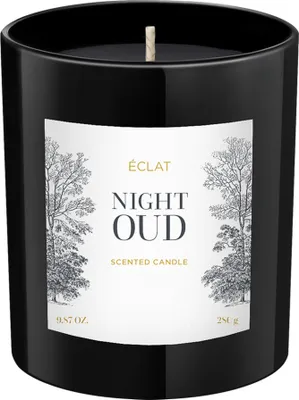 Produktbild von ÉCLAT Night Oud Duftkerze – Sojawachs, vegan, Brenndauer bis zu 45h, 280g