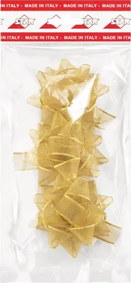 Produktbild von Geschenkschleifen Organza Optik 8cm, 3 Stück, Farbauswahl:gold