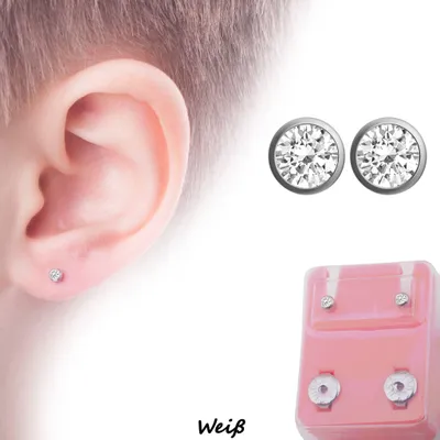 Produktbild von Medizinische Ohrstecker / Gesundheitsstecker / Erstohrstecker Zirkonia von Studex weiß
