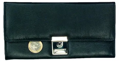 Produktbild von Kellnerbörse aus feinstem Nappaleder, schwarz, ca. 18,5 x 9,5 cm
