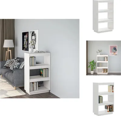 Zdjęcie produktu dla vidaXL Regał/przegroda do pokoju biały 60x35x103 cm lite drewno sosnowe - Regały i biblioteczki