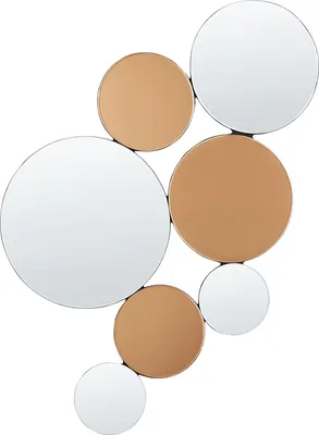 Zdjęcie produktu dla BELIANI Lustro ścienne miedziane szkło i MDF 57 x 90 cm nieregularny okrągły kształt nowoczesne do salonu na korytarz