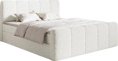 Produktbild von Selsey Cloudy II - Boxspringbett 160x200 cm, mit Bettkästen und Topper, Bouclé Creme