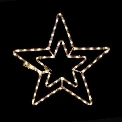 Produktbild von ACA Beleuchtete Weihnachtsstern-Außendekoration, 60 LEDs, 2,5 m Schlauch, warmweiß, IP44, 46 cm, 1,5 m Netzkabel X081811116