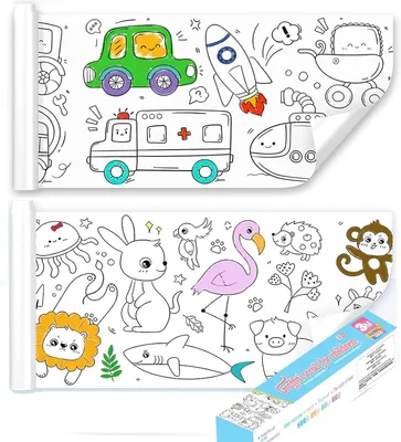 Image de Papier adhésif pour dessin, 2 pièces, 30 x 300 cm, idéal pour les enfants