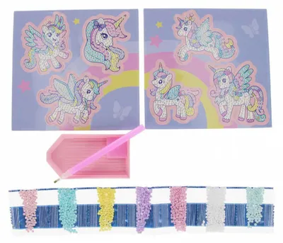 Image de Ensemble créatif Mosaïque de diamants Licorne, 6dlg.