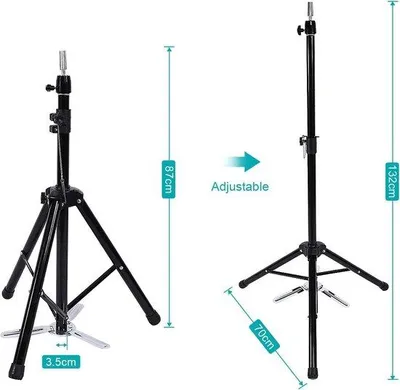 Produktbild von Famanu Halter für Trainingskopf - Stativ für Perückenständer - 87-132 cm höhenverstellbar