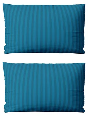 Produktbild von 2 teilig Kissenbezüge 40x80 cm Mikrofaser Premium Damast Gestreift, Petrol