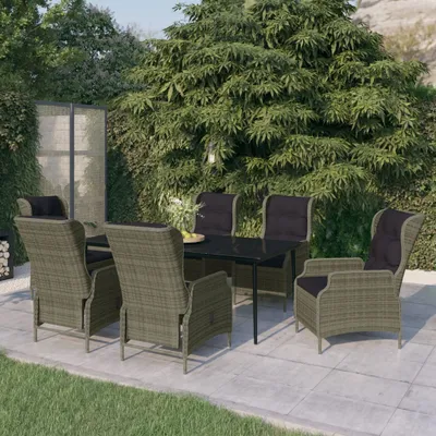 Immagine prodotto di The Living Store 7 pezzi. Set da pranzo da giardino marrone