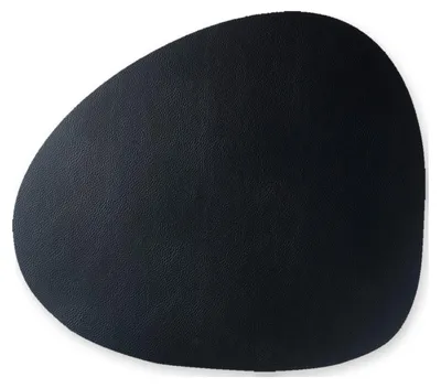 Produktbild von Skinnatur Tischset Pebble 46x40 cm – recyceltes Leder – Charcoal