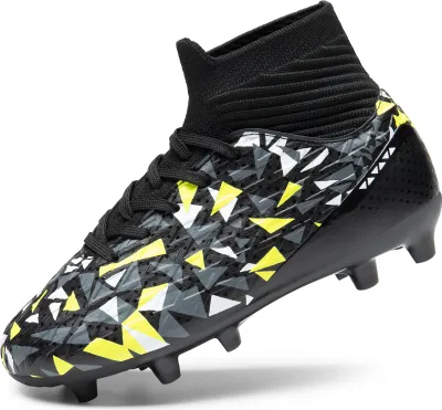 Produktbild von DREAM PAIRS Fußballschuhe für Jungen und Mädchen High Top Spike Cleats Trainingsschuhe Outdoor Professionelle Fussballschuhe Kinder,Size 37.5,SCHWARZ/NEON/GRÜN,SDSO2402K