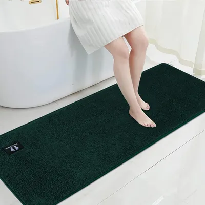 Immagine prodotto di Badmat - Badkamermat antiscivolo grande microfibra morbida Badkamertapijt zerbino da cucina lavabile in lavatrice Oeko-Tex 100 verde scuro - 40 x 120 cm