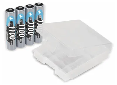 Produktbild von ANSMANN NiMH-Micro-Akku 1100 mAh, 4 Stück, mit Batterienbox