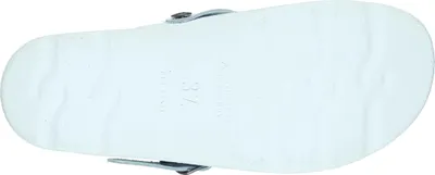 Produktbild von Fly Flot Damen Clog aus Leder mit Riemen und gepolsterter Lederdecksohle 320292, Größe:42 EU, Farbe:Weiß