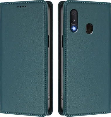 Image de Étui en cuir pour Samsung Galaxy A20E / A10E, étui à rabat magnétique en cuirPolyuréthaneavec support, vert