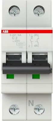 Produktbild von S201-C2NA, Miniatur-Leistungsschalter, Typ C, IP20, IP40