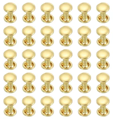 Productafbeelding van Hohlnieten - Set van 100 stuks - Voor leerbewerking en DIY - Goud - 6x8 mm