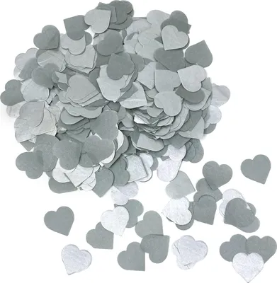 Produktbild von Oblique Unique Papier Herz Konfetti 1000 Stk Herzen Tischdeko Streu Deko für Valentinstag JGA Hochzeit Liebe - silber