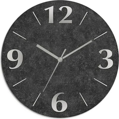 Produktbild von ARTland Glas Wanduhr Quarzuhr - silberne Zeiger Granitoptik Größe: 30x30 cm