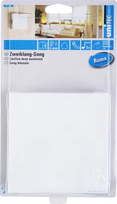 Produktbild von Unitec Elektromechanischer Zweiklang-Gong weiß 75 dB