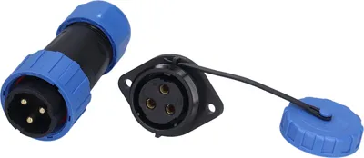 Obrázok produktu pre IP68 Vodotesná zástrčka Zásuvka príruba Tupá svorka Letecký napájací konektor 250V 612mm LP20 (3 Pin )