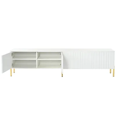 Produktbild von MODFU TV-Schrank Lowboard mit für 90-Zoll-TV, Fernsehtisch Wohnzimmerschränke für Wohnzimmer, Esszimmer,weiß