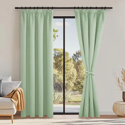 Obrázok produktu pre Zatemňovacie závesy 140x245 cm, súprava 2 ks, nepriehľadné, s riasiacou páskou, pre obývaciu izbu
