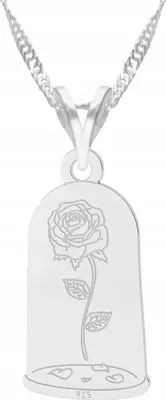 Image de Collier en argent sterling fleur de rose Love SILVER 925