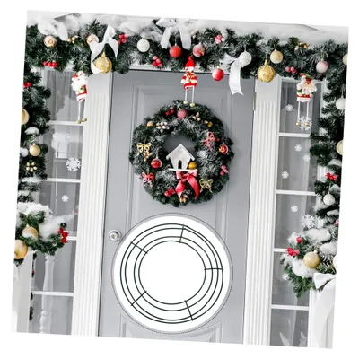 Produktbild von 5stücke DIY-kranzrohling aus Metall Grünem Draht Runde Kranzbinderinge Weihnachtskranzrohling für Basteln und Dekoration