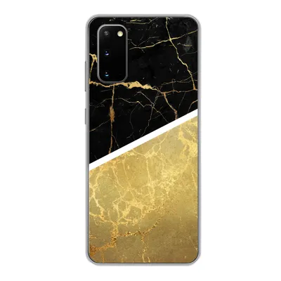 Produktbild von MuchoWow® Handyhülle Schutzhülle Hülle für Samsung Galaxy S20 Marmor - Schwarz - Gold Silikon Softcase Handy Hülle - Bild