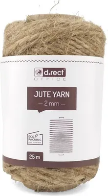 Produktbild von D.RECT 25m Jute-Schnur Natur Braun Jute-Kordel Packschnur Geschenk-Band Bastelschnur Dekokordel 2mm Dicke Für: Verpackung,DIY Kunst-Handwerk,Floristik,Dekoration