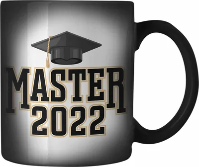 Produktbild von Trendation - Master 2022 Abschluss Geschenk Farbwechsel Zauber-Tasse Bestanden Studium Prüfung Graduation (Schwarz)