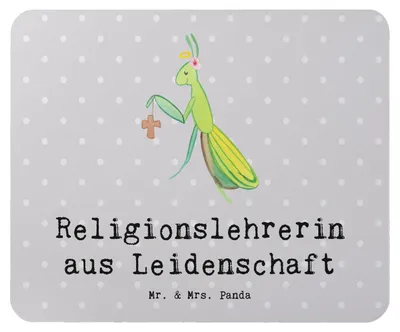 Produktbild von Mr. & Mrs. Panda Mauspad Religionslehrerin Leidenschaft - Grau Pastell - Geschenk, Spruch, Mousepad, Grundschule, Lustig, pc, Mouse Pad, Witzig, mousematte, computer