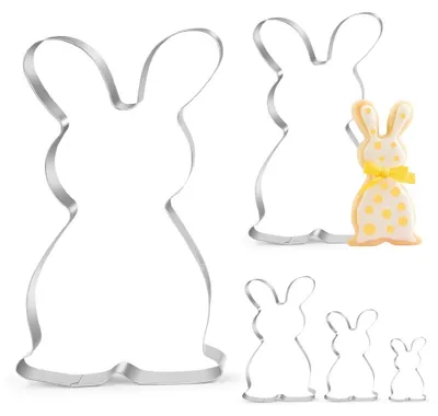 Produktbild von Osterkeksausstecher, Hasenausstecher, 5-teiliges Osterkeksset, ideales Ostergeschenk für Osterkekse