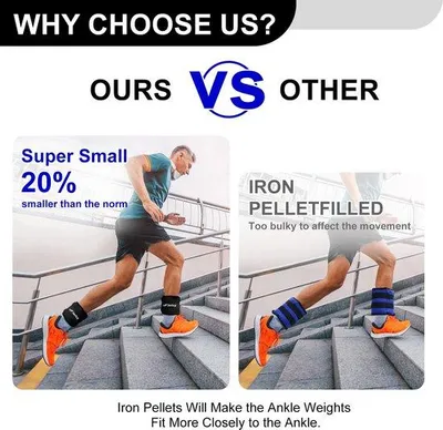 Produktbild von Gewichtsmanschetten für die Knöchel, 8 kg - Verstellbare Knöchelgewichte für Fitness, Pilates und Sport – Damen und Herren – Ideal für das Training zu Hause und
