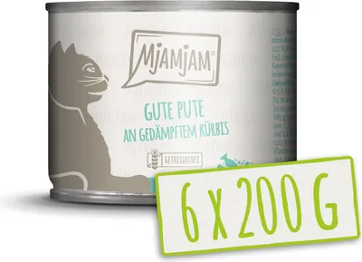 Zdjęcie produktu dla MjAMjAM 4260512870379, Dorosły, Każda rasa, Dynia, Indyk, 200 g, Nie zawiera ziarna